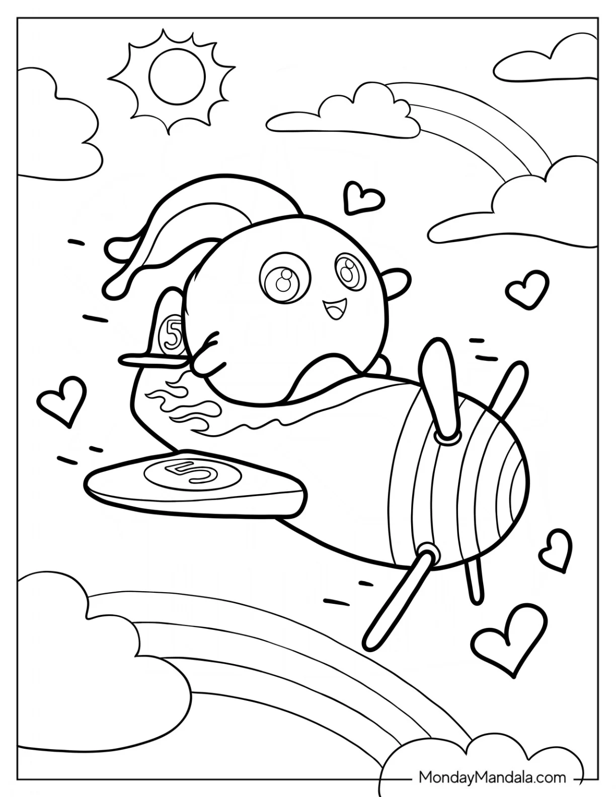 Sunny Bunnies Coloring Page Of Hopper On An Airplane coloring page