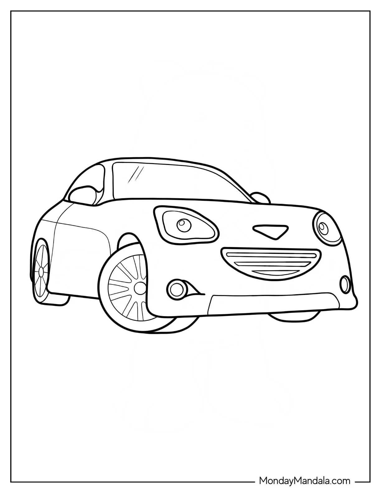 Tayo Coloring Page Of Shine Sports Luxury Car coloring page