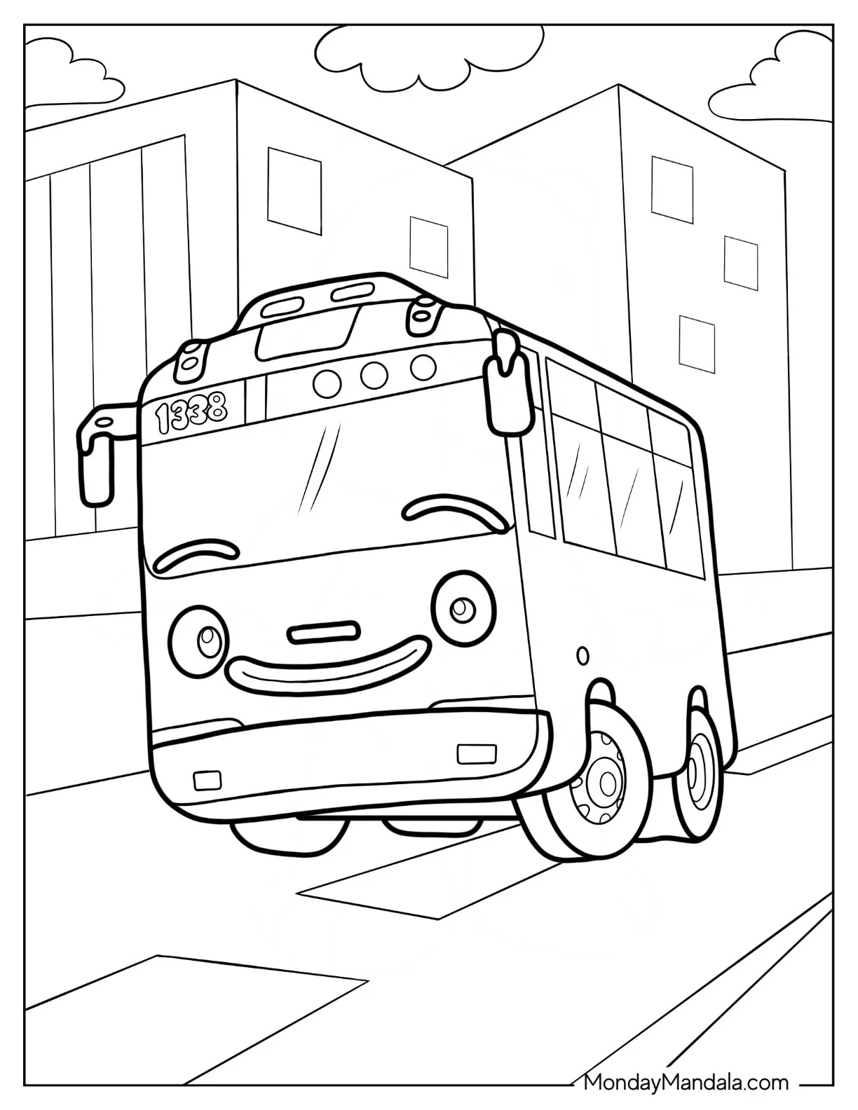 Tayo Coloring Page Of Simple Gani Outline coloring page