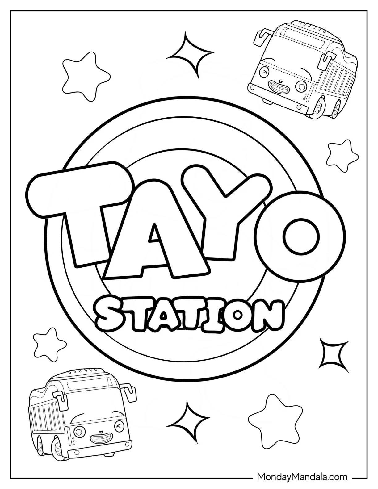 Tayo Coloring Page Of Station Logo coloring page