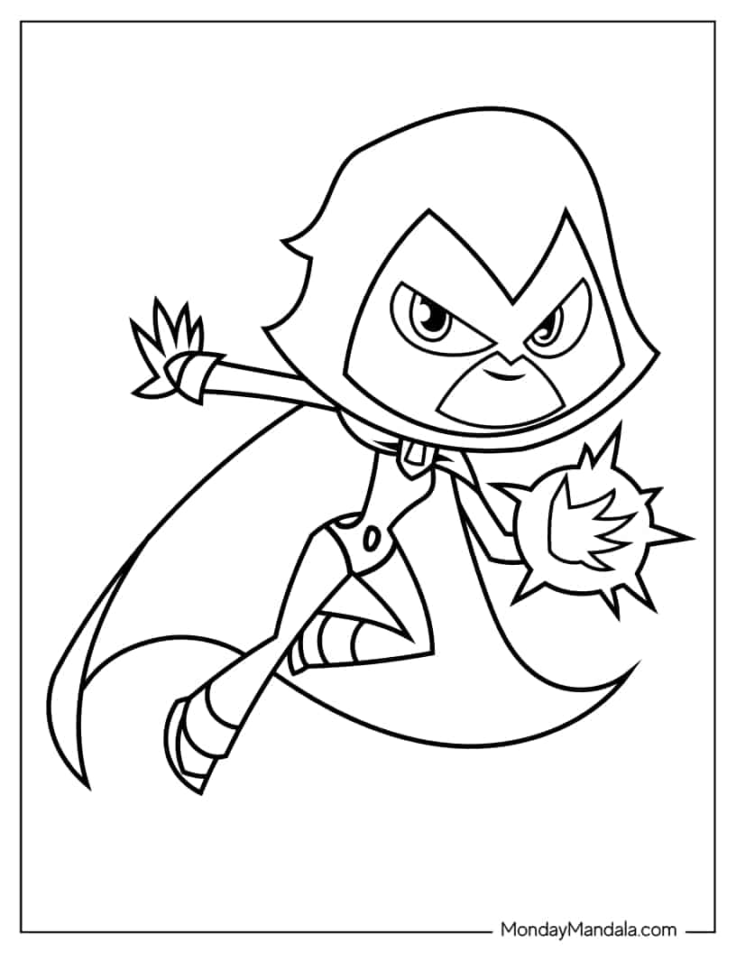 Coloring Page Of Raven Fighting For Kids coloring page