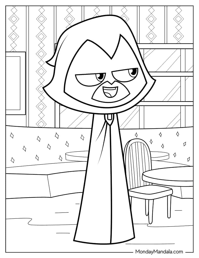 Coloring Sheet Of Raven In Cloak coloring page