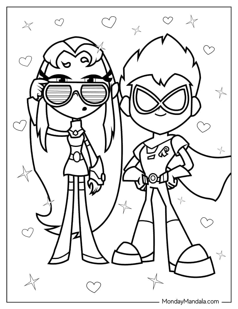Kawaii Jinx And Robin Coloring In coloring page