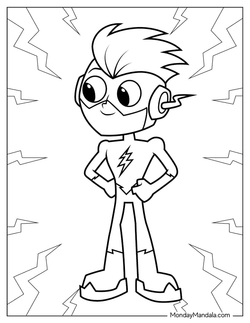 Kid Flash Wally West coloring page