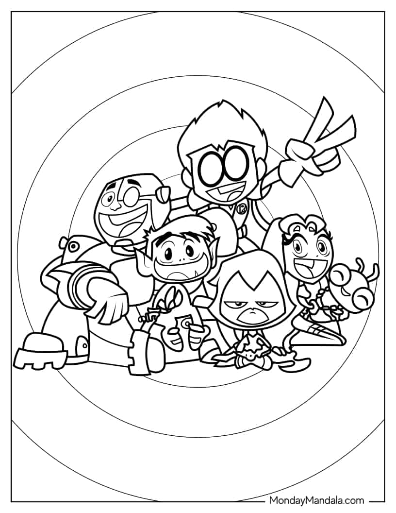 Teen Titans Poster Coloring Page coloring page