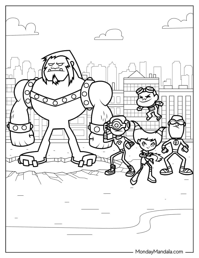 The Hive Five Teen Titans Go coloring page