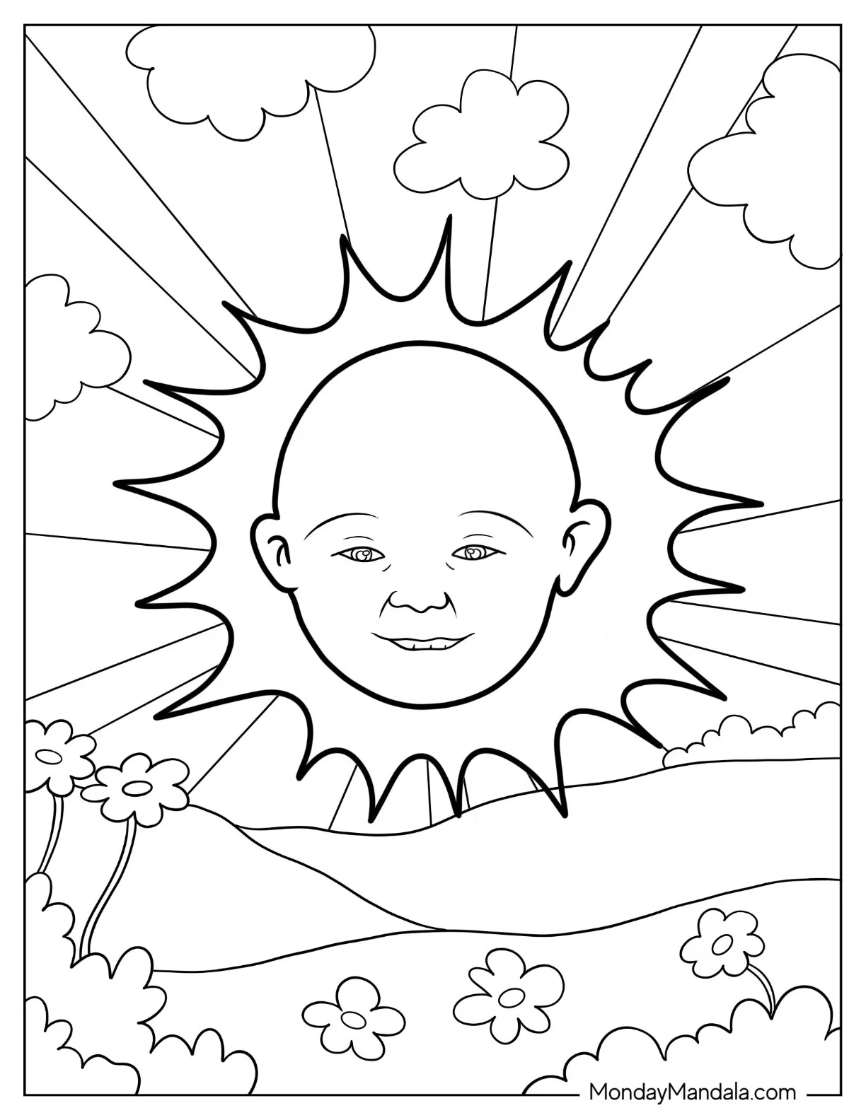 Realistic Teletubbies Coloring Page Of Sun Baby coloring page