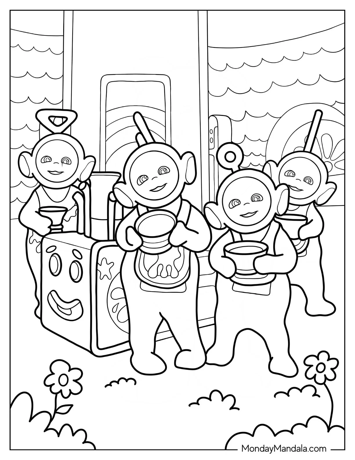 Teletubbies Coloring Page Of Baking For Kids coloring page