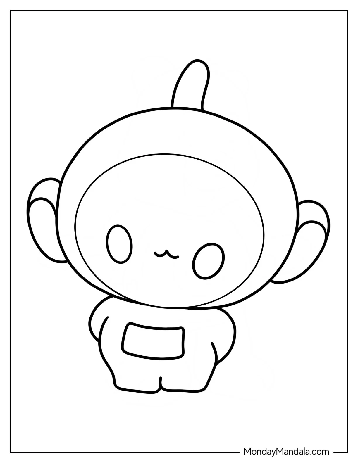 Teletubbies Coloring Page Of Chibi Dipsy Smiling For Preschoolers coloring page