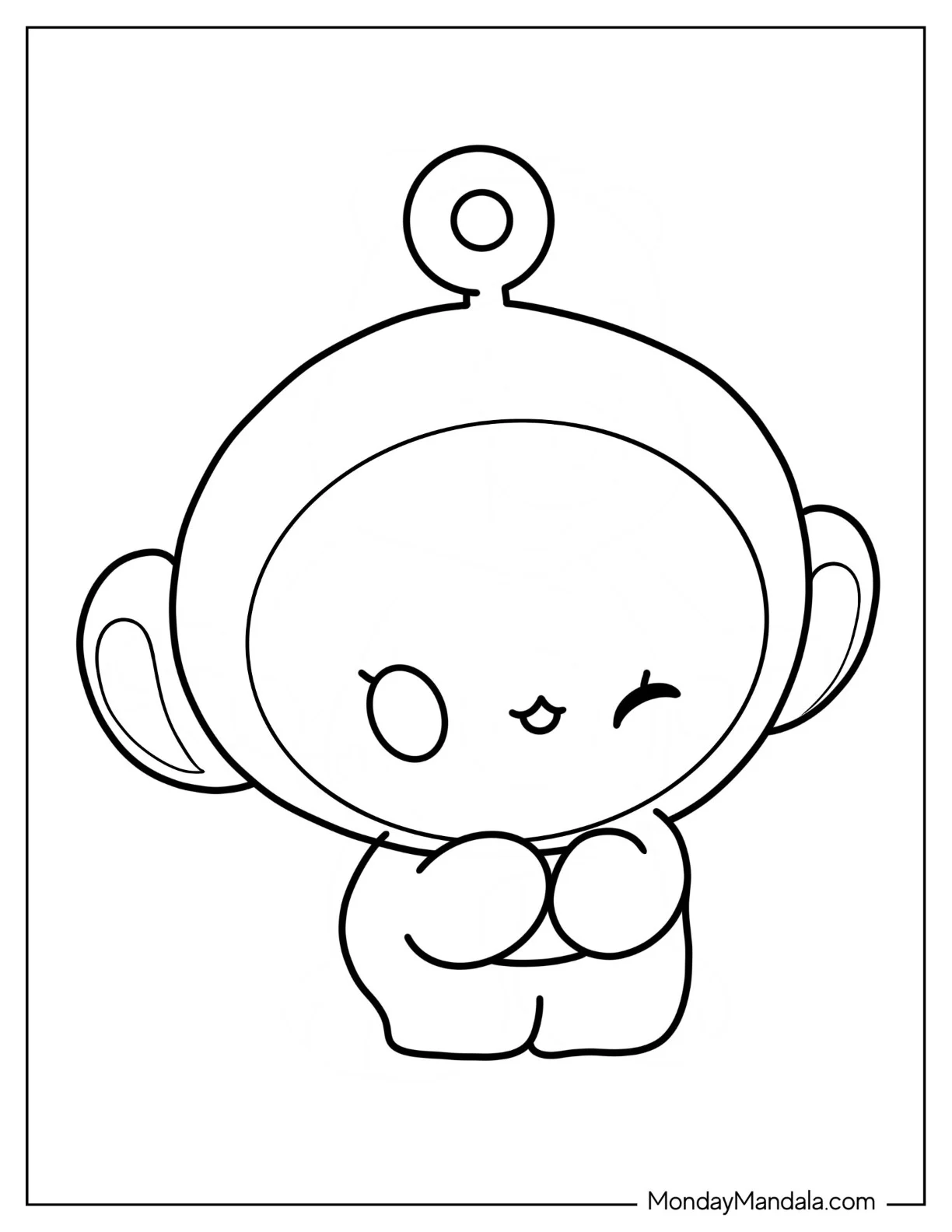 Teletubbies Coloring Page Of Easy Po Winking coloring page
