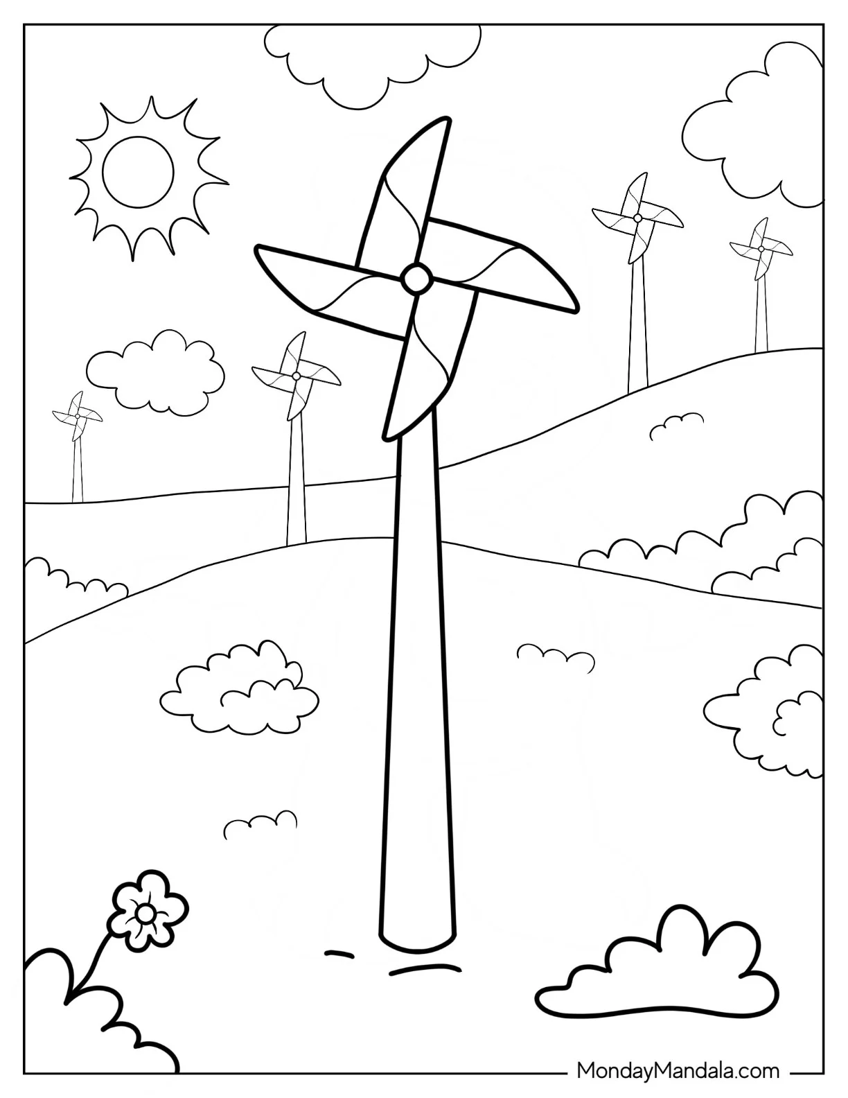 Teletubbies Coloring Page Of Magic Windmill coloring page