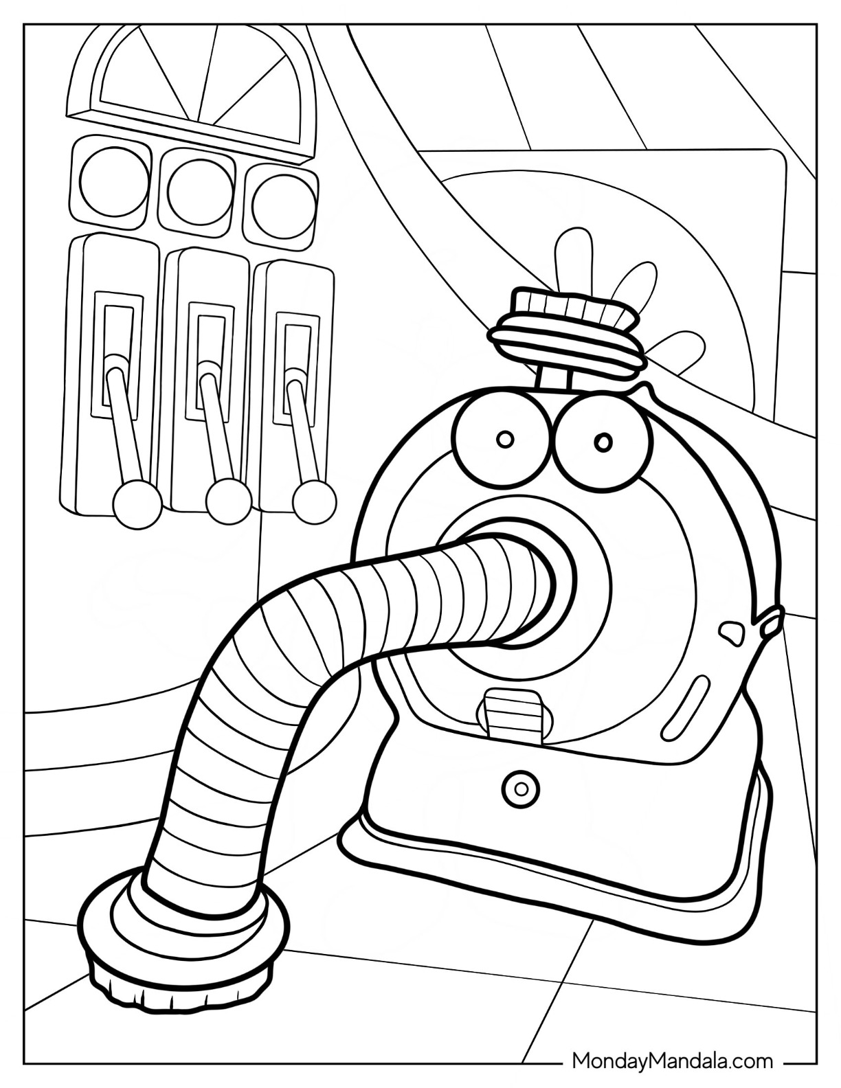 Teletubbies Coloring Page Of Noo Noo Vacuum Cleaner coloring page