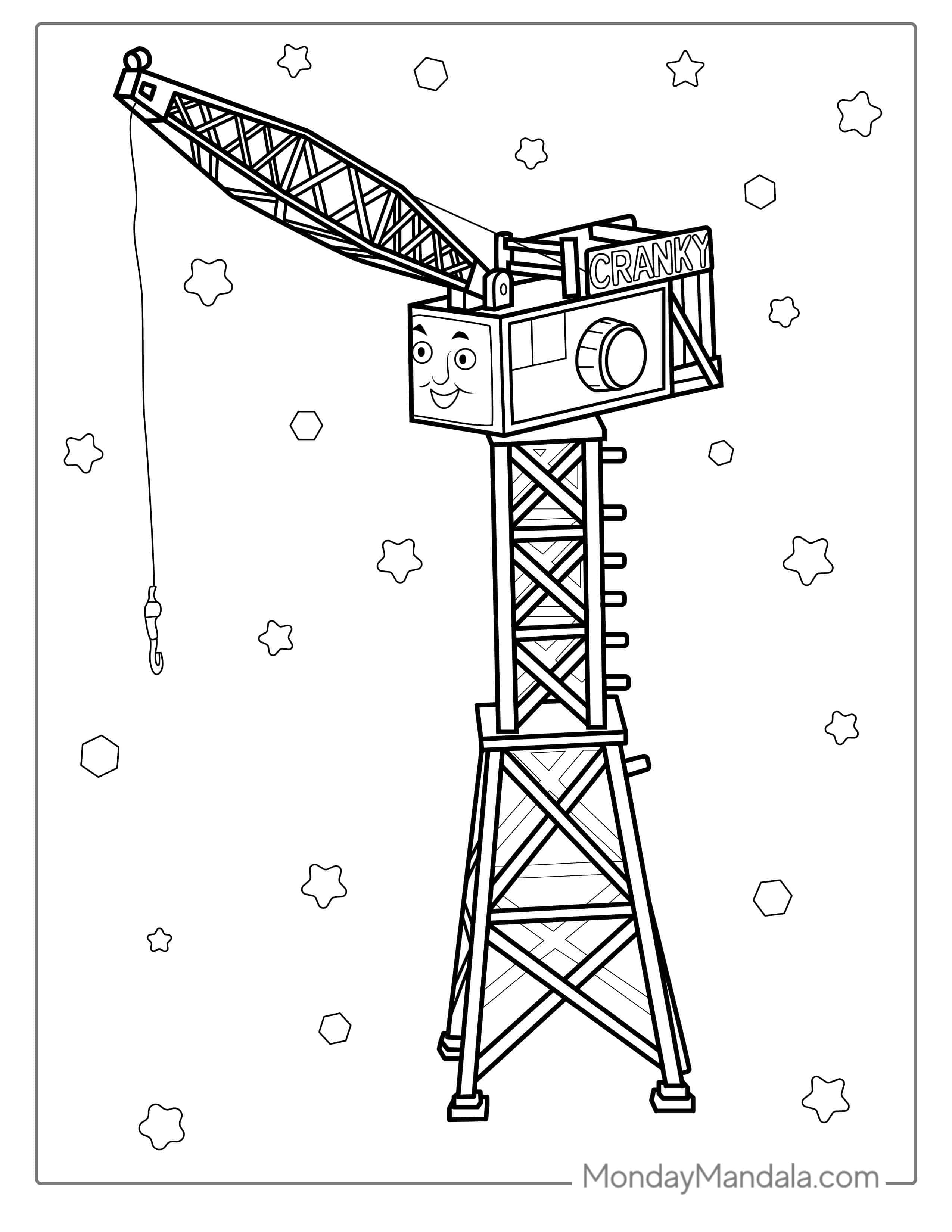 Cranky The Crane From Thomas And Friends To Color coloring page