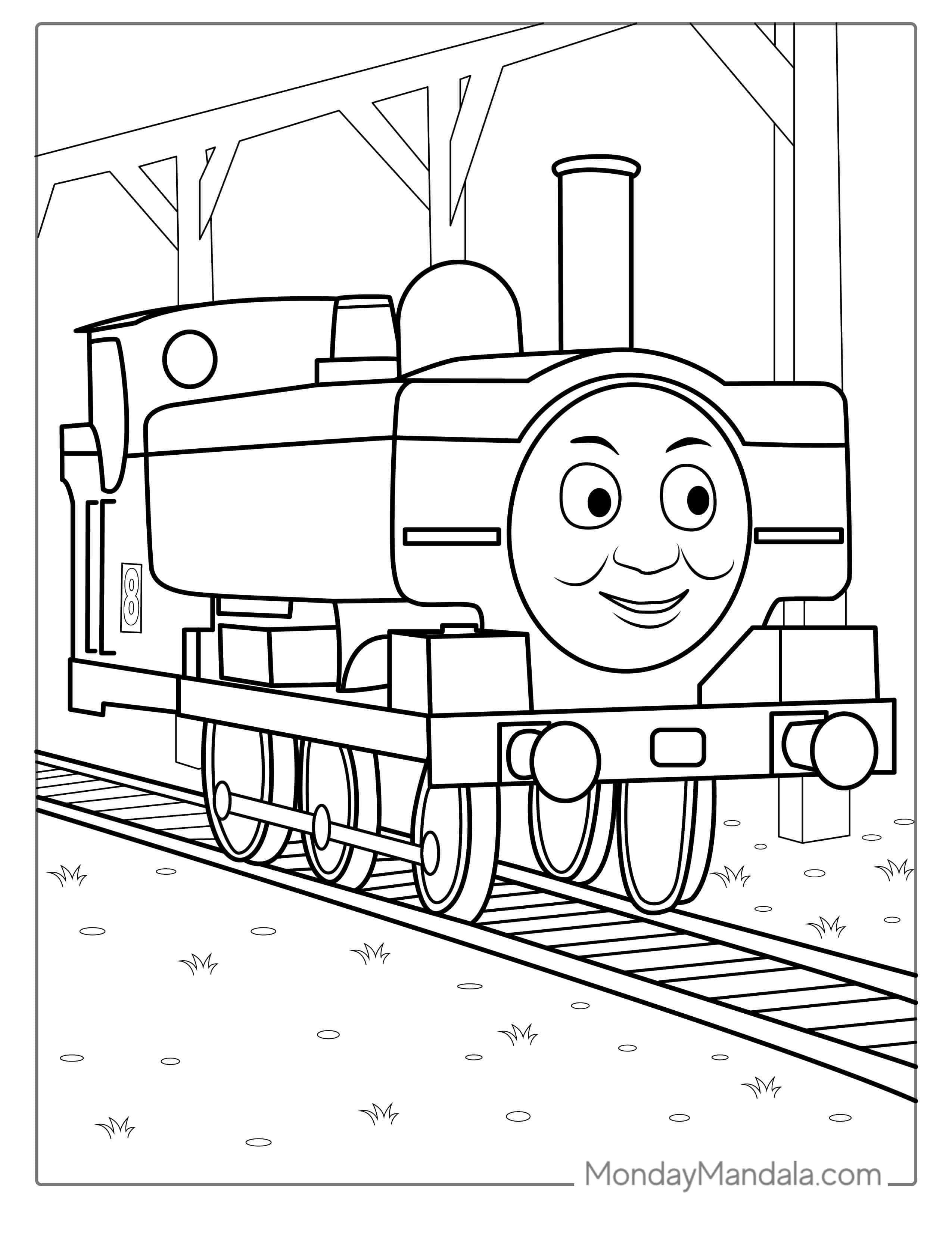 Duck The Train Coloring Sheet coloring page