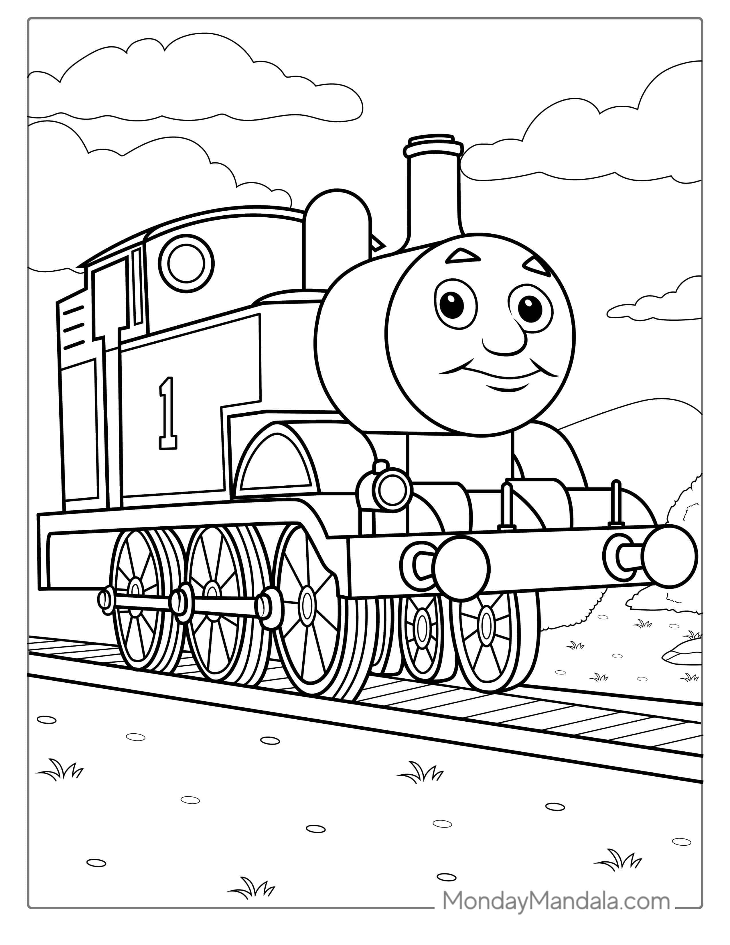 Easy Outline Of Thomas The Tank Engine To Color coloring page