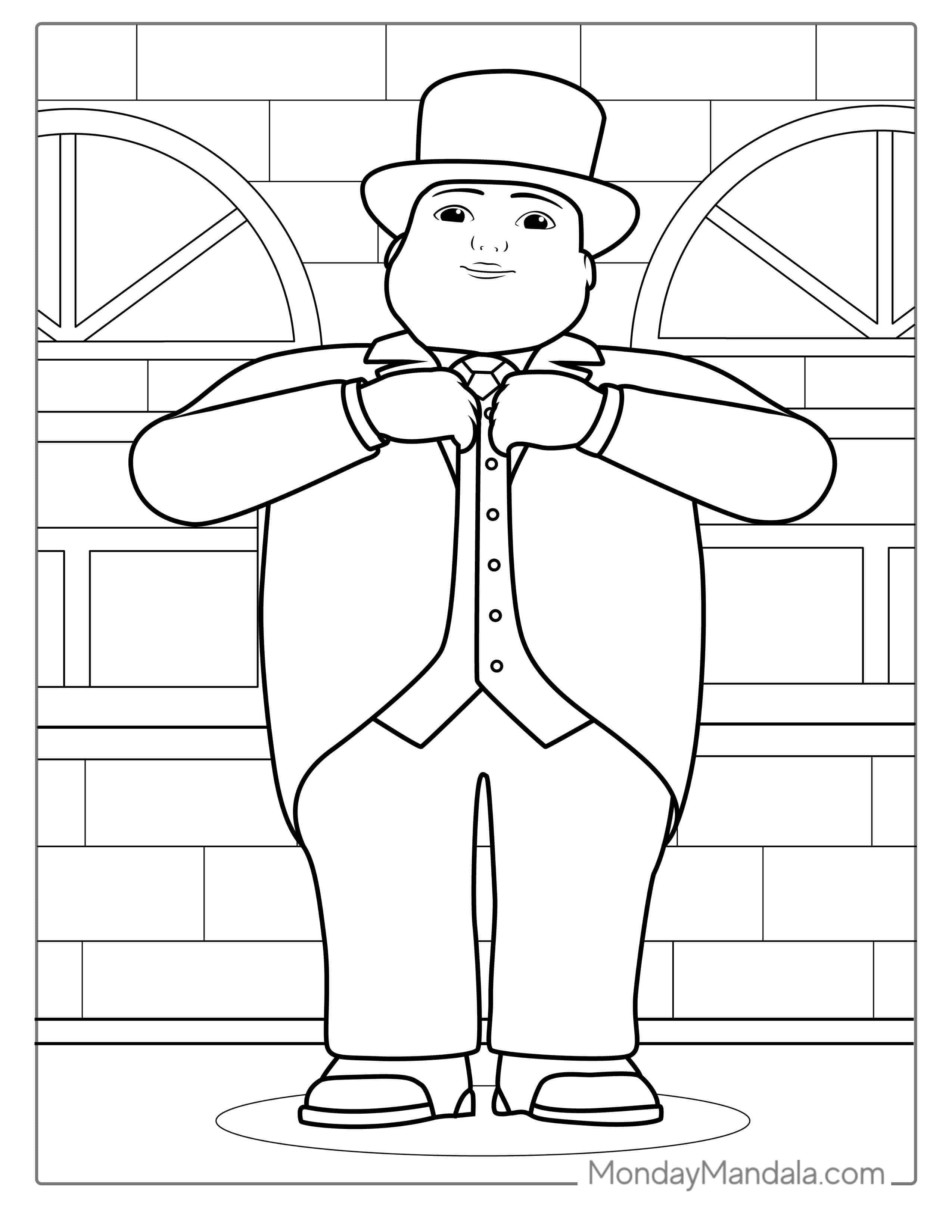 Mr Conductor From Thomas And Friends To Color coloring page