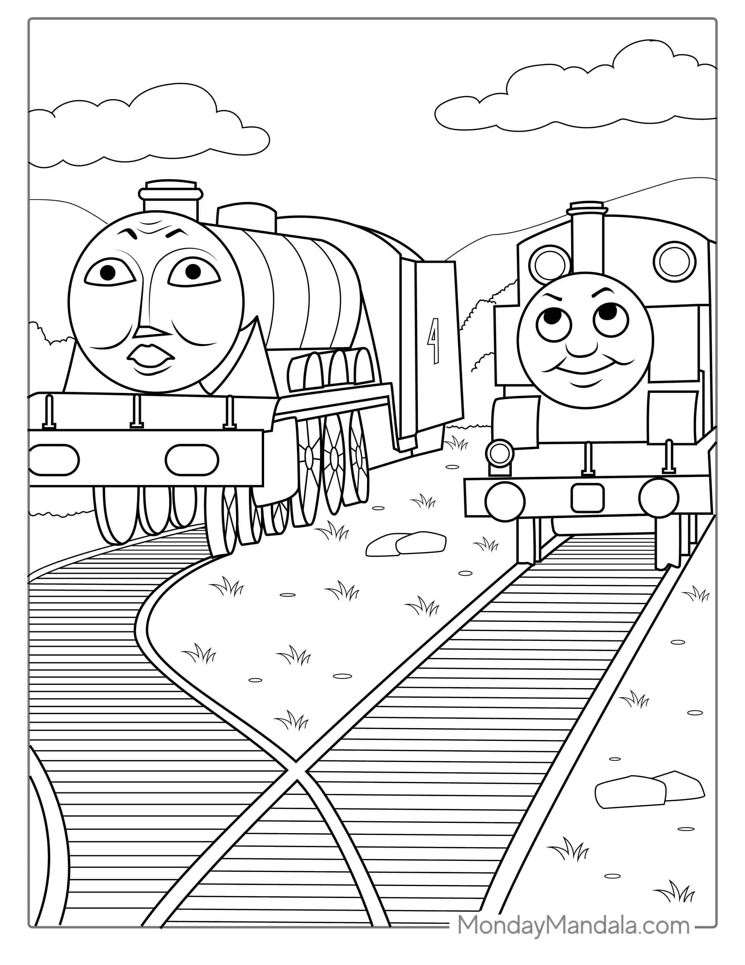 Thomas And Gordon Coloring Picture coloring page