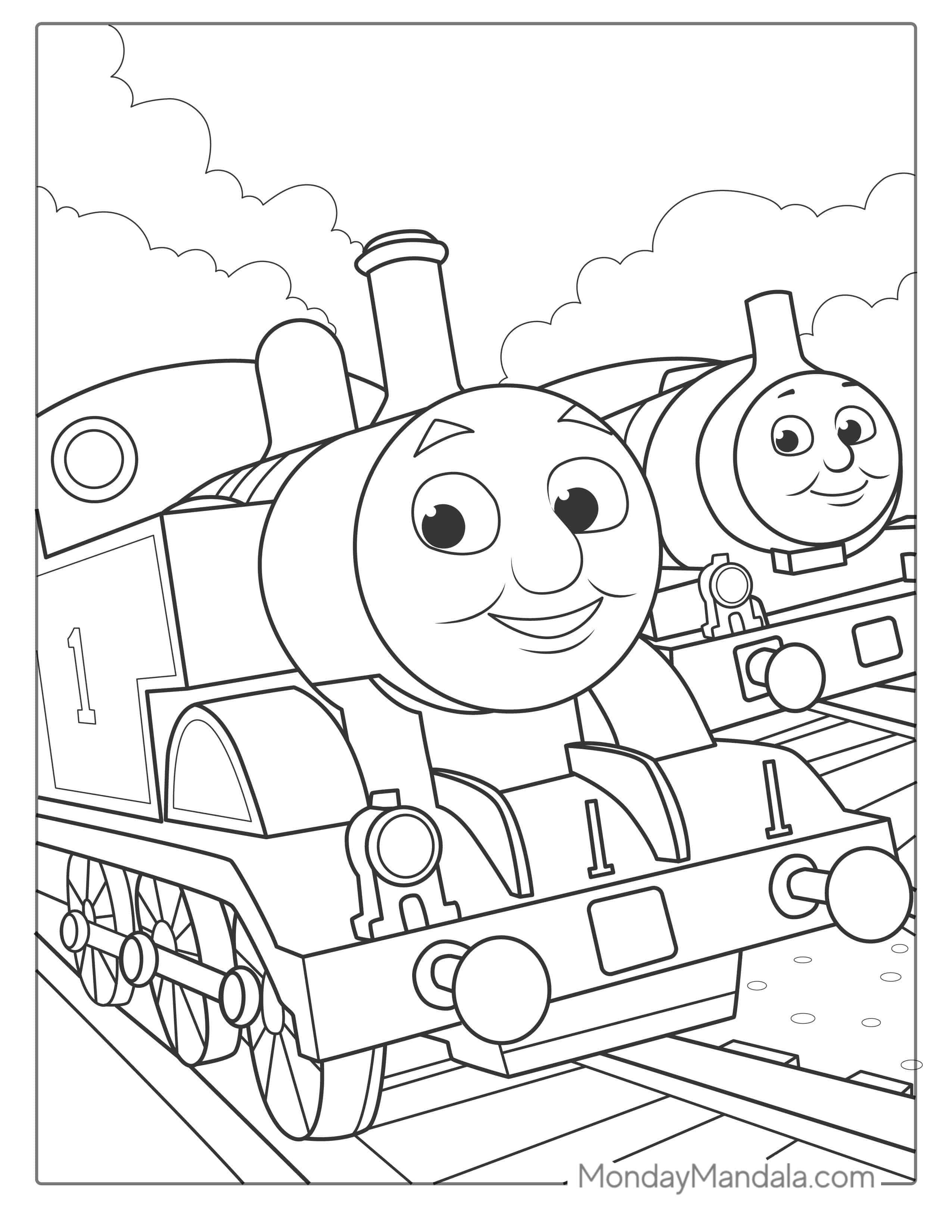 Thomas And Percy Coloring For Preschoolers coloring page