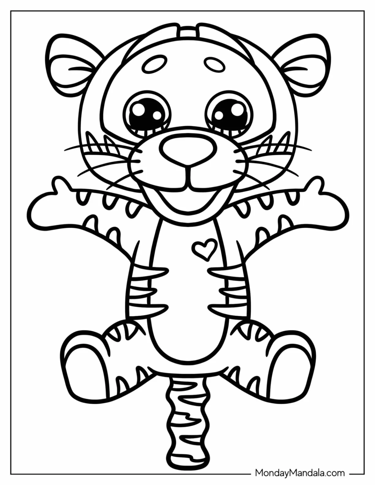 Happy Baby Tigger Coloring Page For Preschoolers coloring page