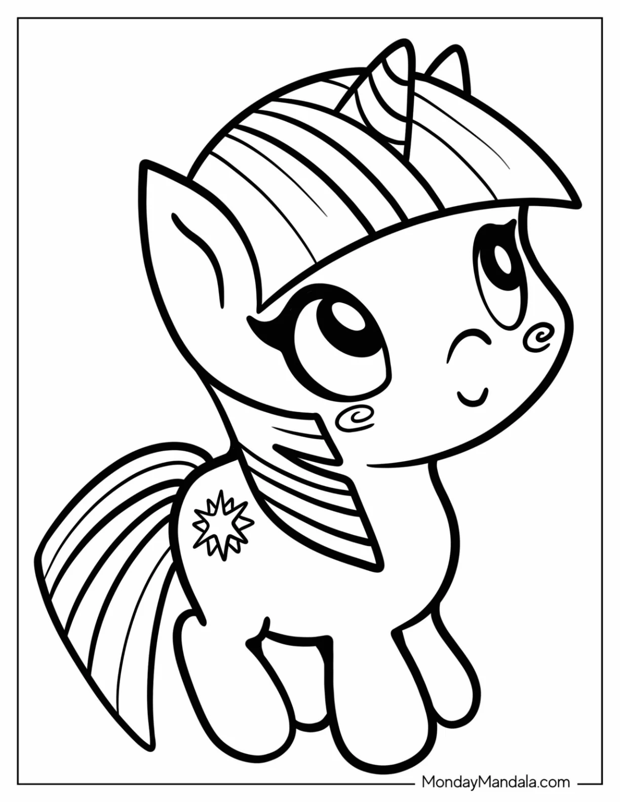 Chibi Twilight Sparkle Coloring Page For Kids coloring page — printable line art