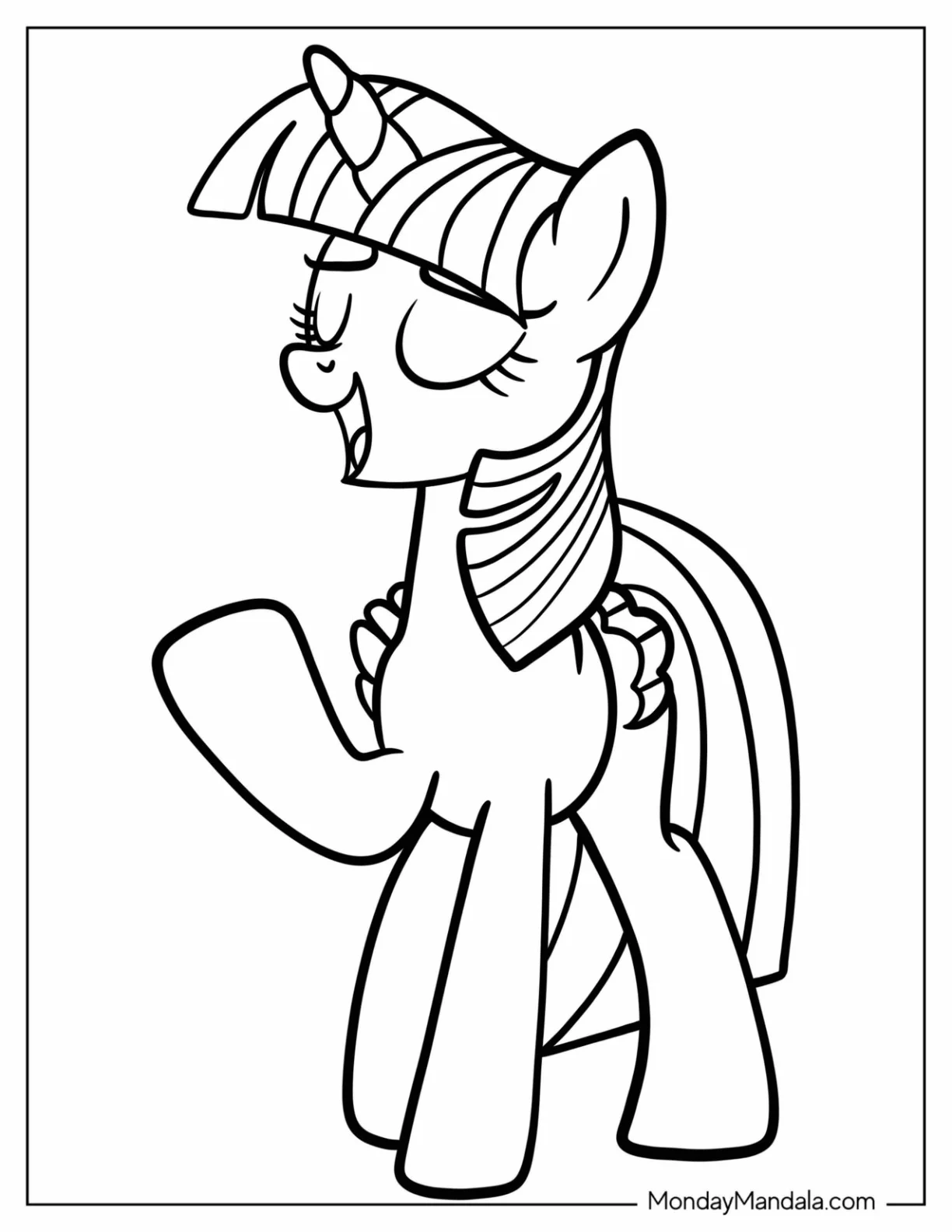 Simple Twilight Sparkle Coloring Page Speaking Outline coloring page