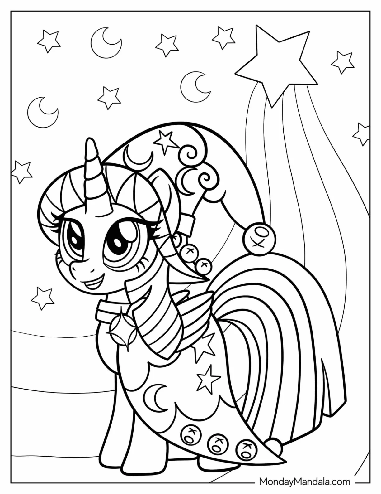 Twilight Sparkle Coloring Page In Witch Costume coloring page — printable line art