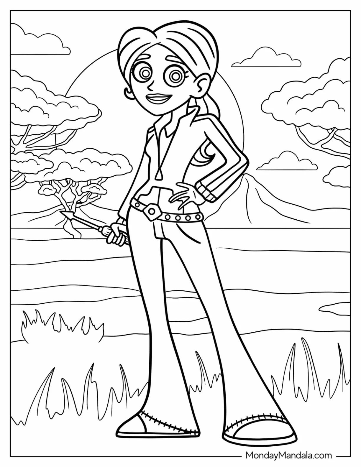 Wild Kratts Coloring Page Of Avida Corcovado In Jungle coloring page