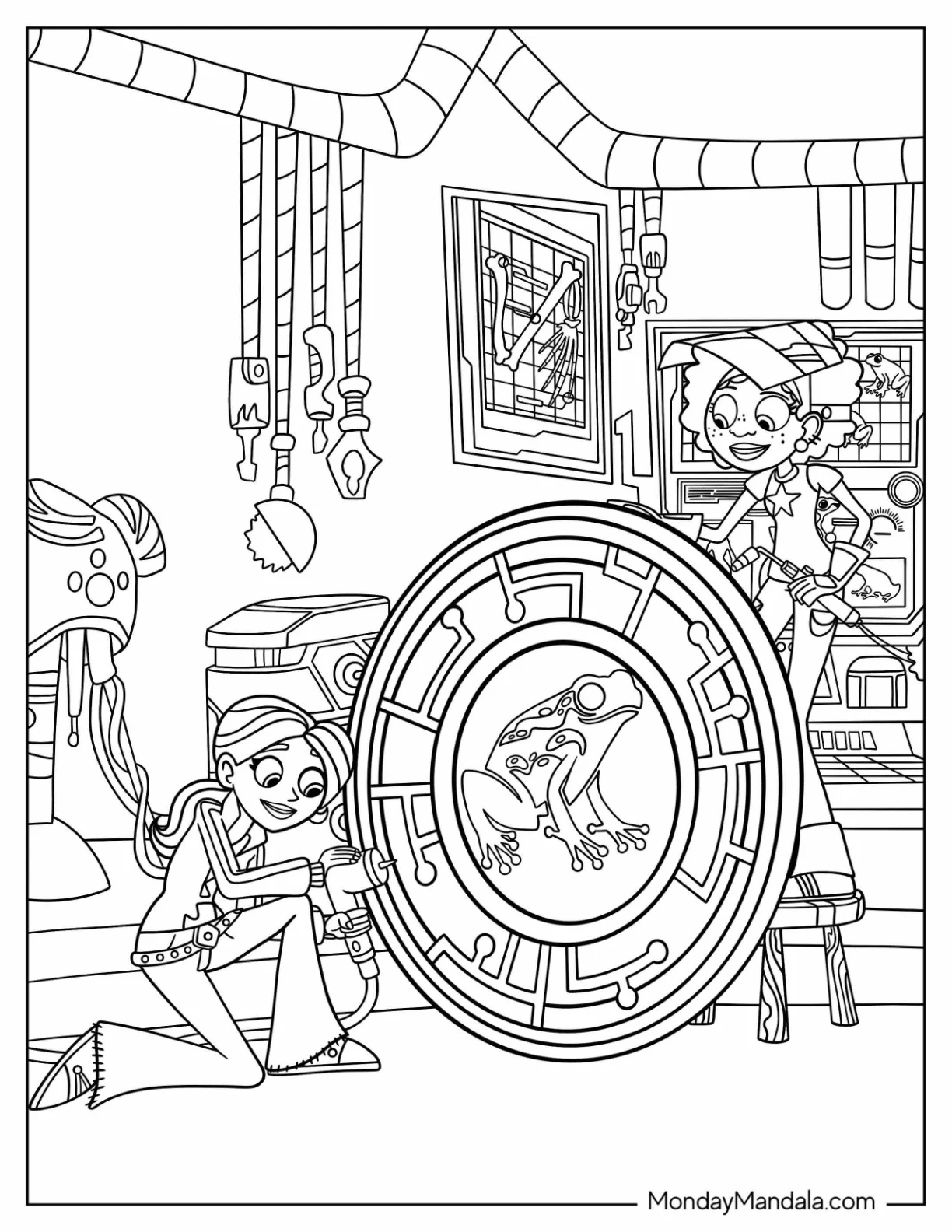 Wild Kratts Coloring Page Of Detailed Koki And Aviva Working coloring page