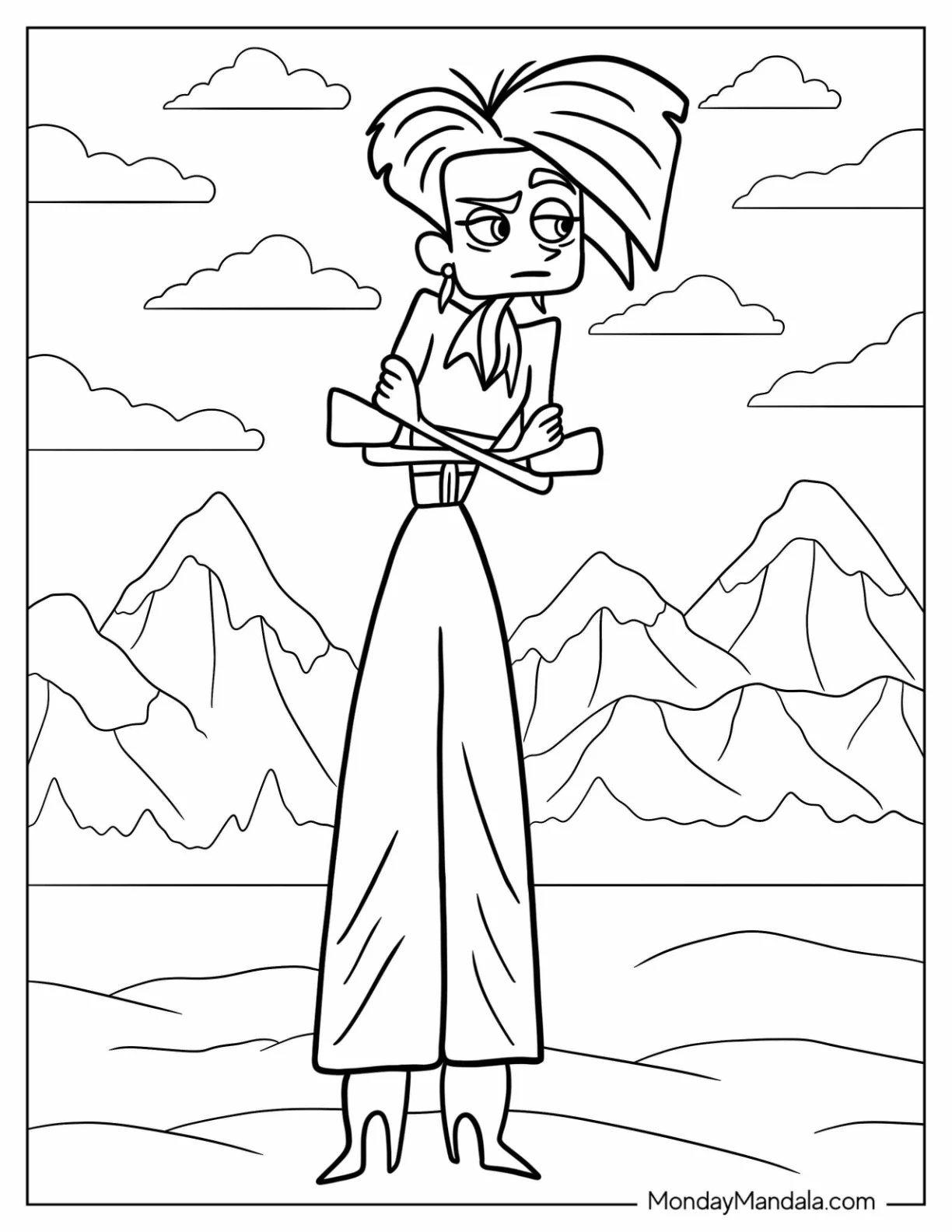 Wild Kratts Coloring Page Of Donita Donata With Arms Crossed coloring page