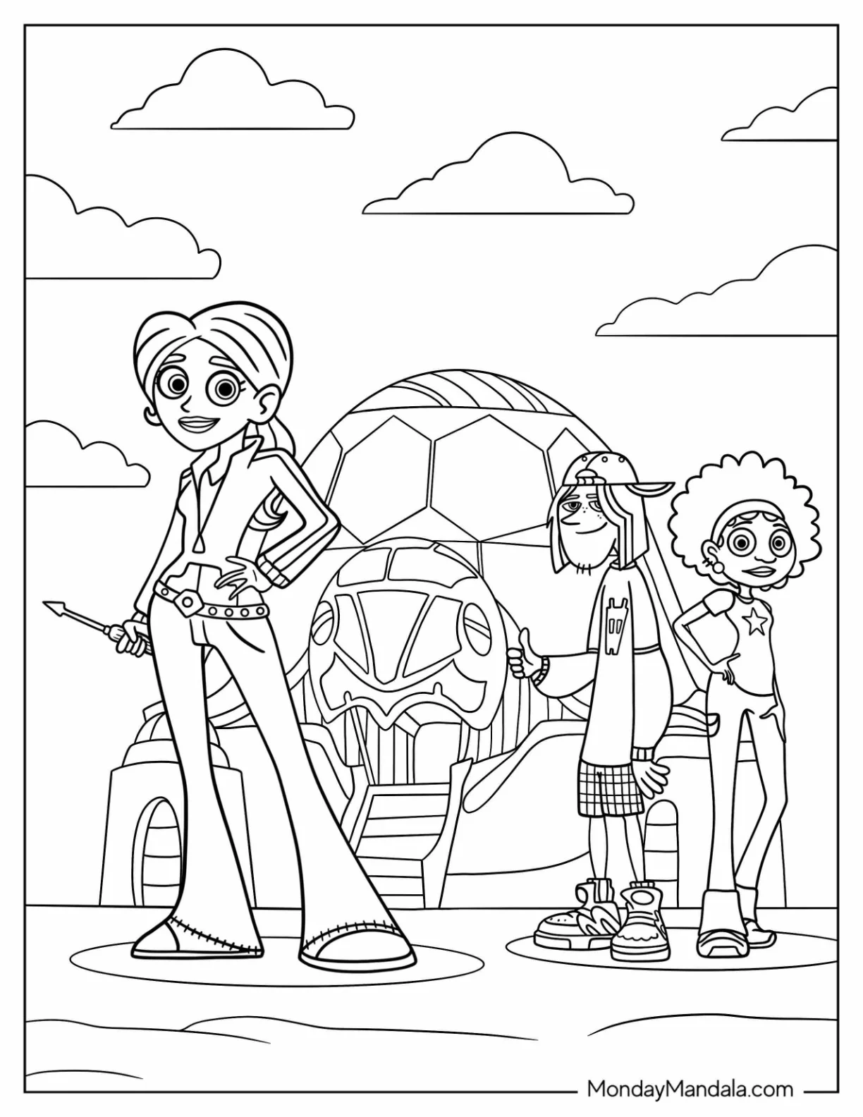Wild Kratts Coloring Page Of Wild Kratts Aviva, Jimmy Z, And Koki coloring page
