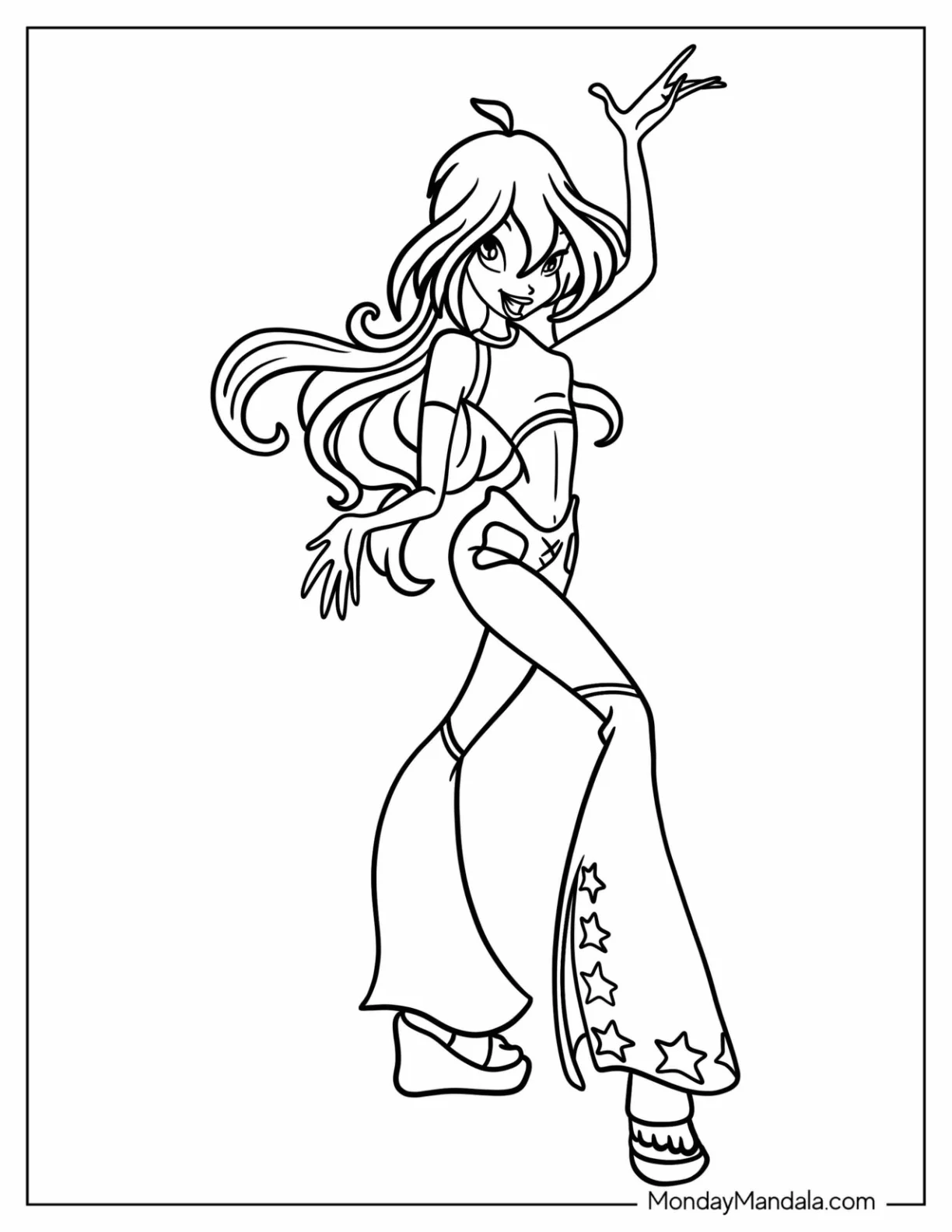 Winx Coloring Page Bloom Dancing coloring page