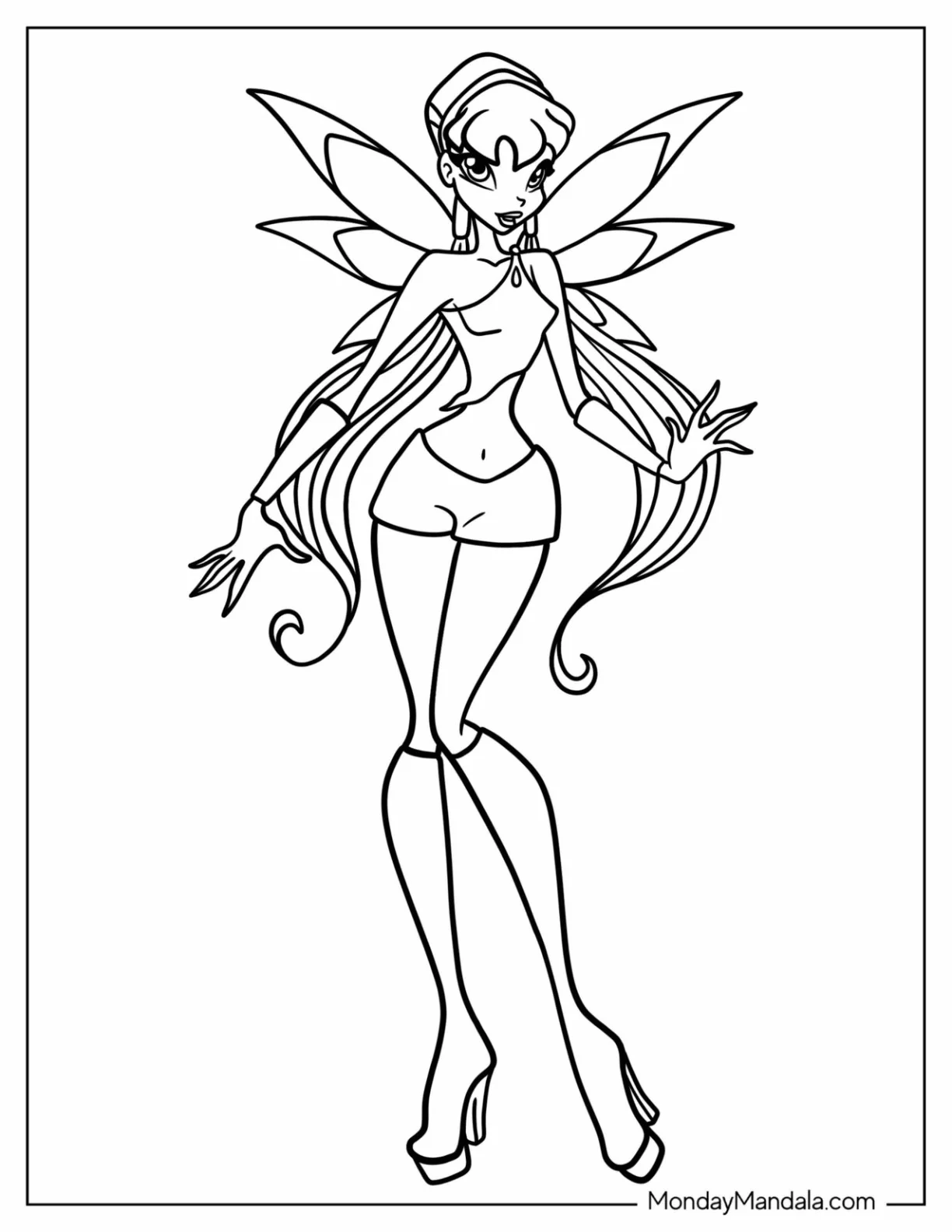 Winx Coloring Page Of Fairy Stella For Kids coloring page