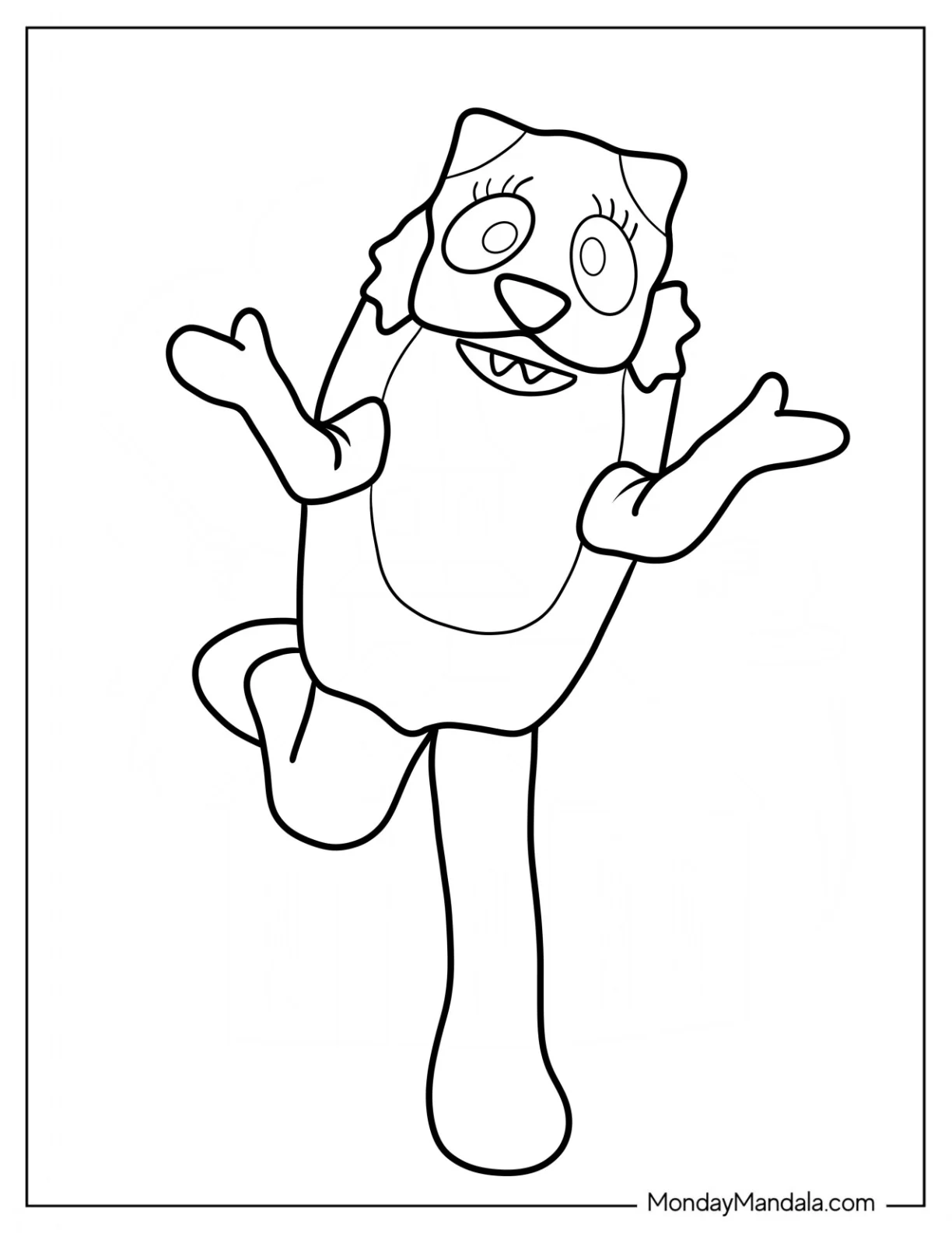Yo Gabba Gabba Coloring Page Toodee Shrugging For Preschoolers coloring page