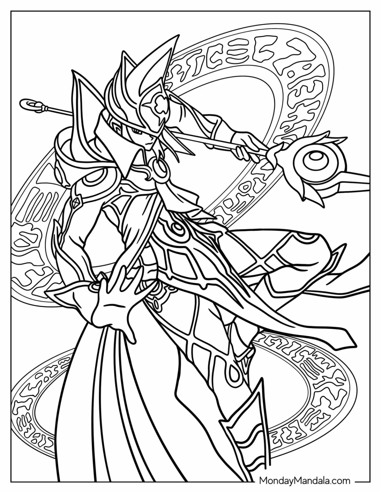 Yu Gi Oh Coloring Page Of Ebon High Magician coloring page