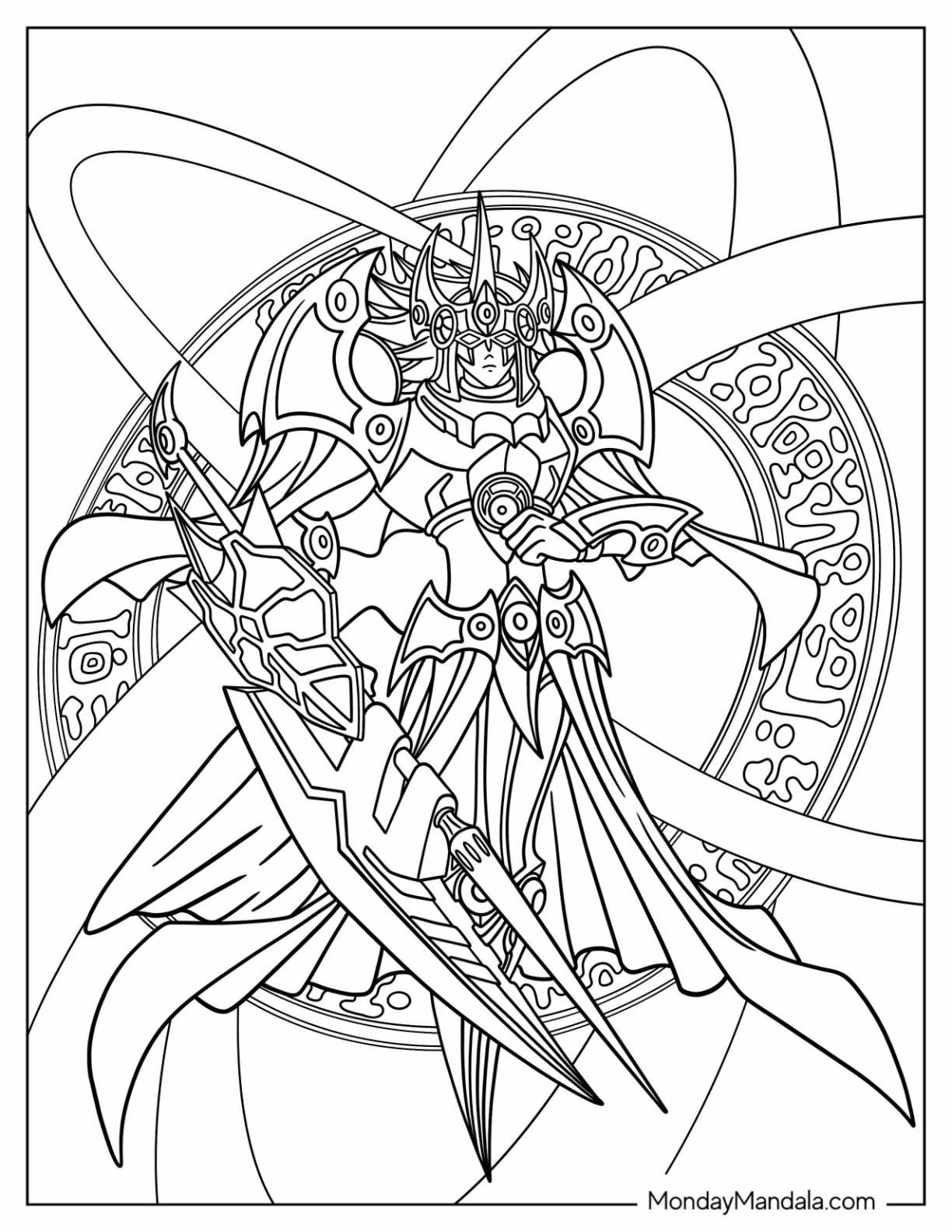 Yu Gi Oh Coloring Page Of Gilti Gearfried the Magical Steel Knight coloring page