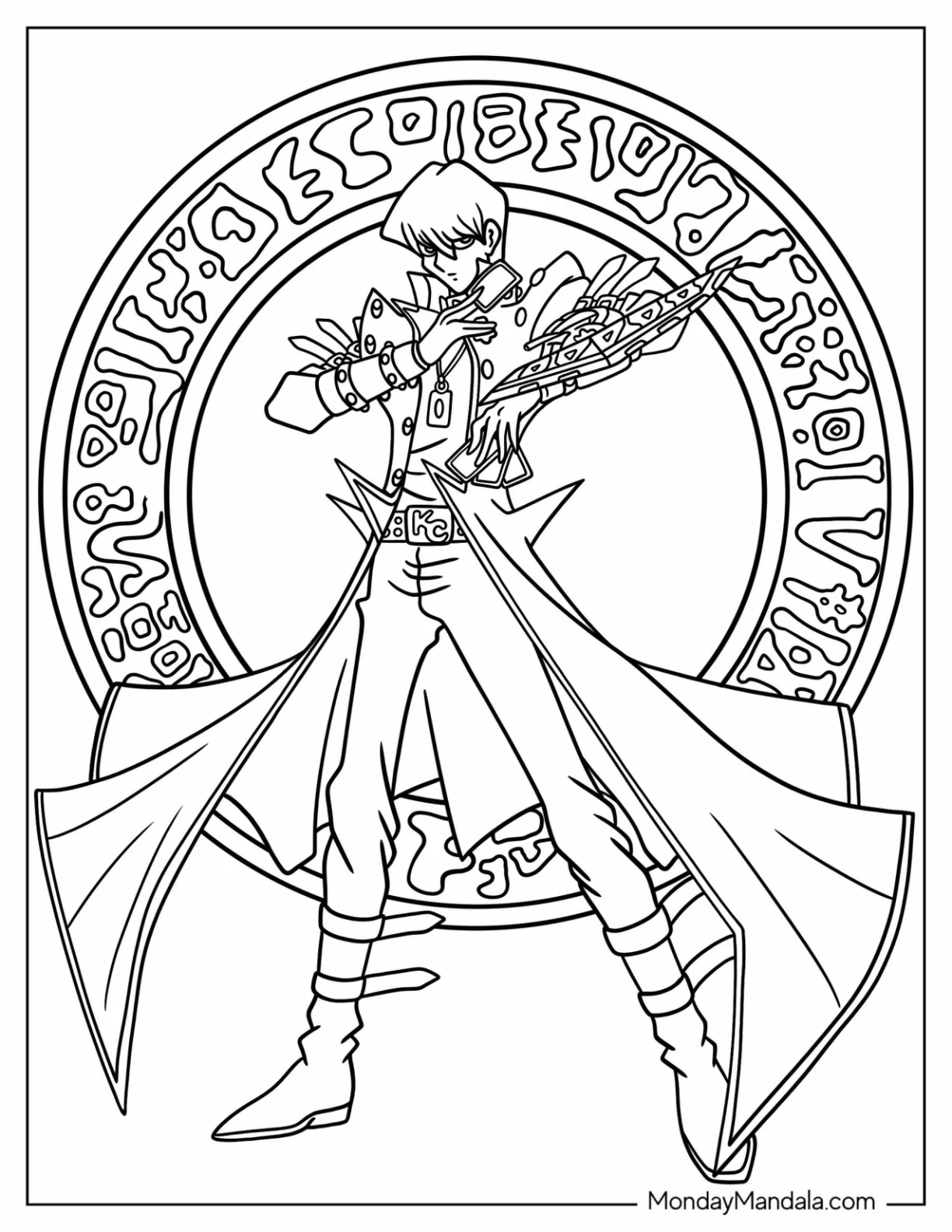 Yu Gi Oh Coloring Page Of Kaiba Seto In Duel Monster coloring page
