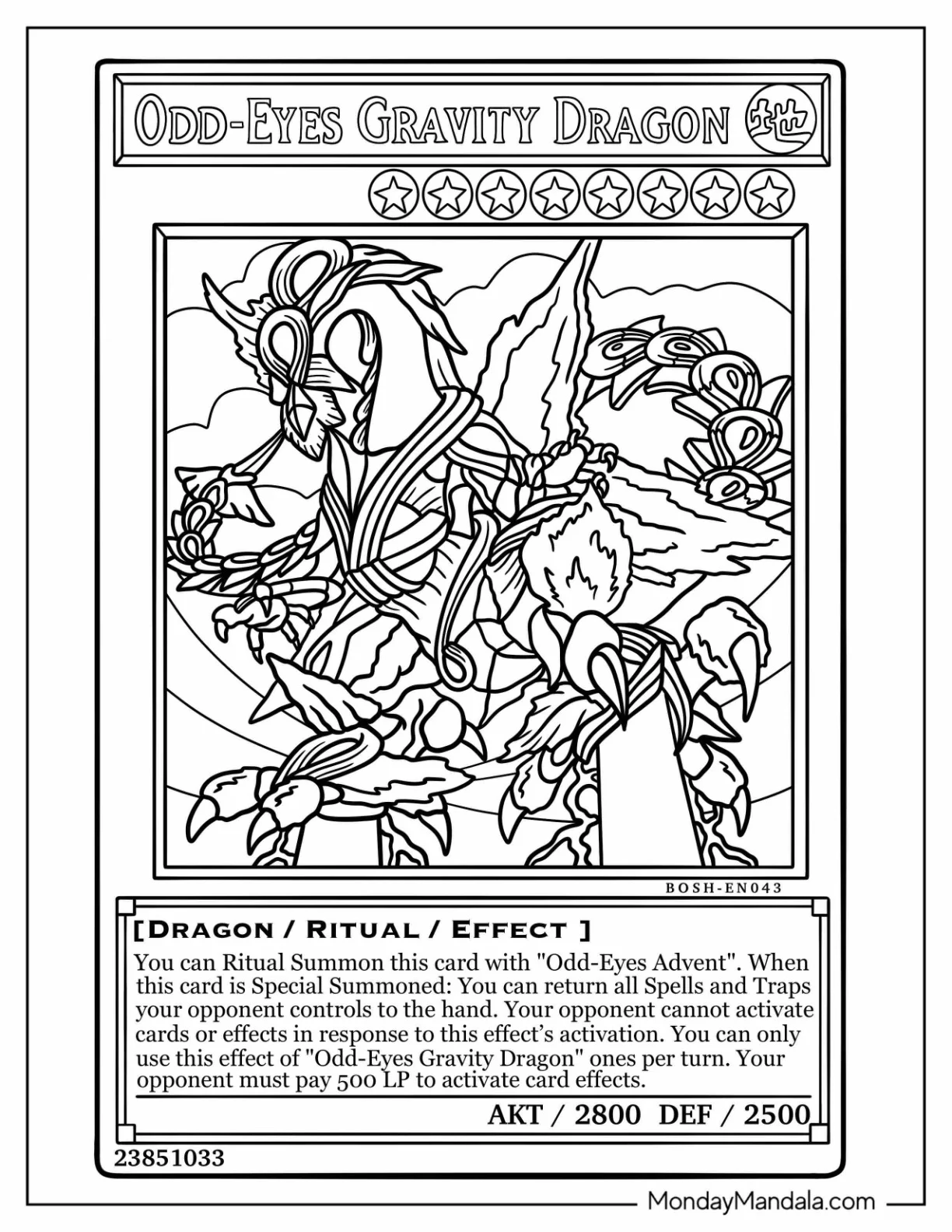 Yu Gi Oh Coloring Page Of Odd Eyes Gravity Dragon coloring page