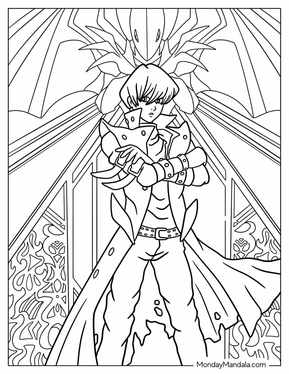 Yu Gi Oh Coloring Page Of Seto Kaiba coloring page — printable line art