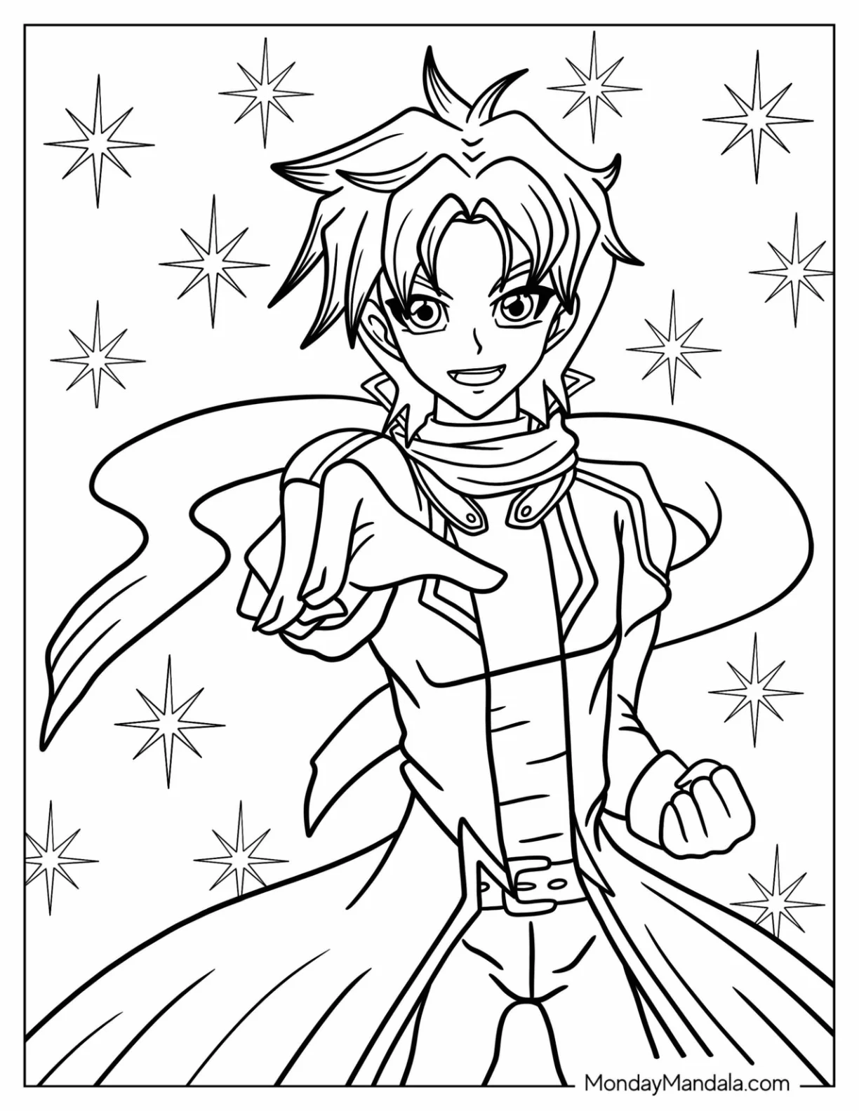 Yu Gi Oh Coloring Page Of Smiling Taishi Miwa For Kids coloring page