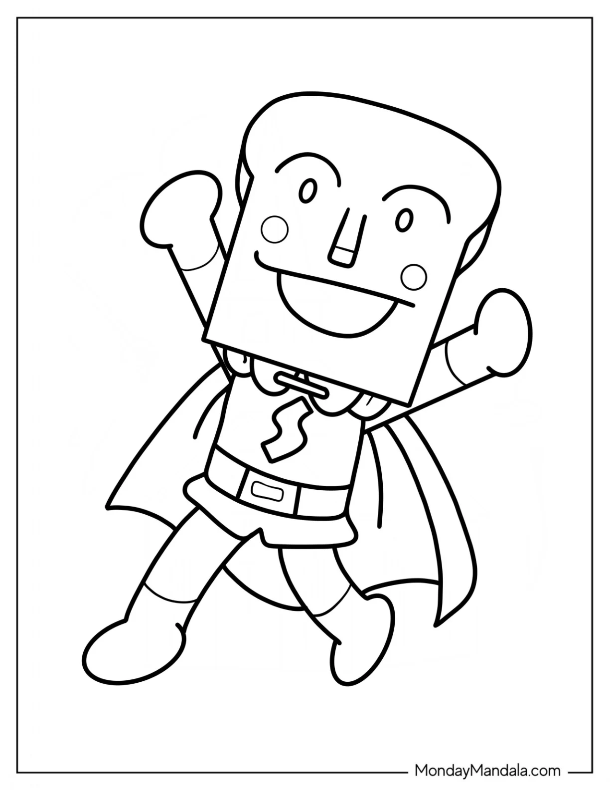 Anpanman Coloring Page Of Cute Shokupanman Cheering coloring page — printable line art
