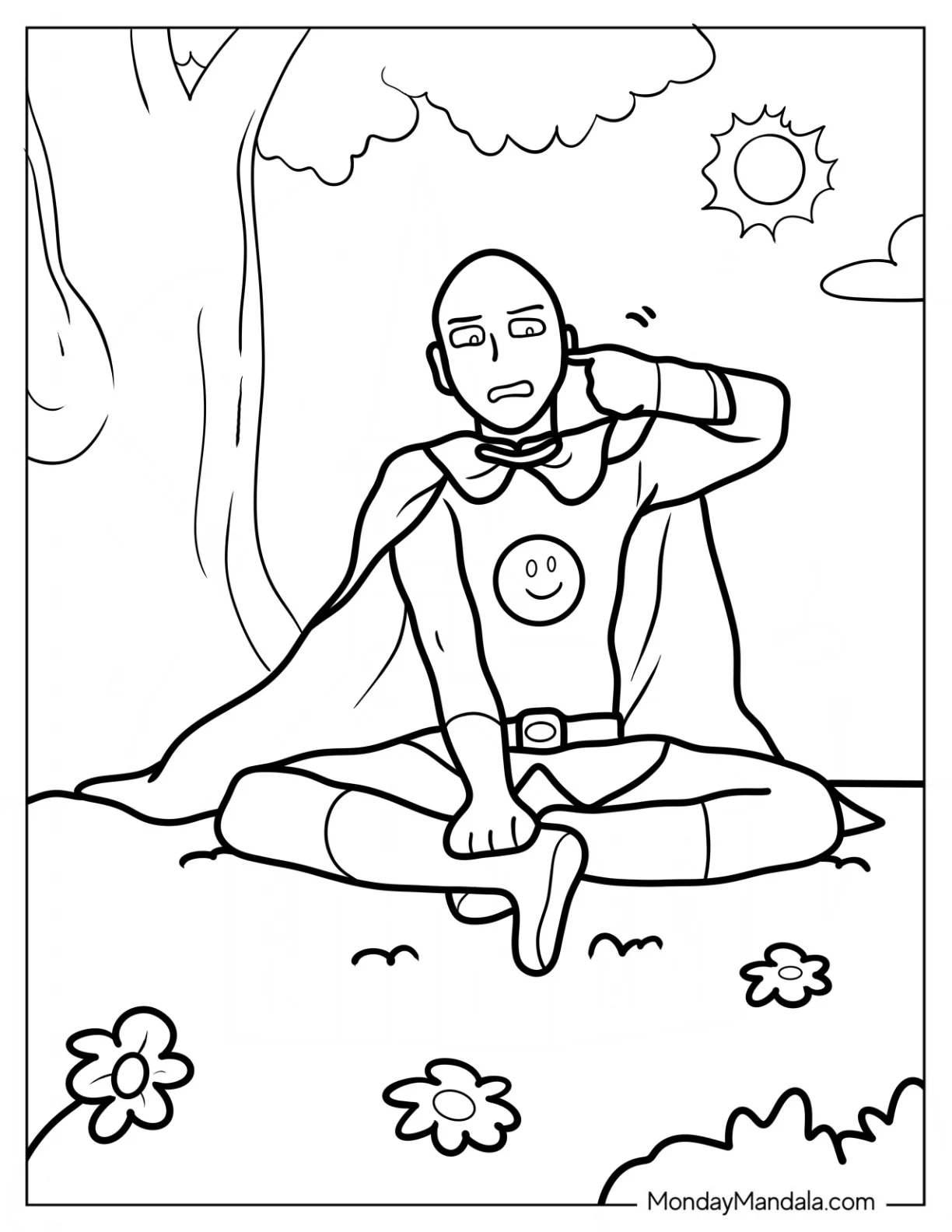 One Punch Man As Anpanman Coloring Page coloring page
