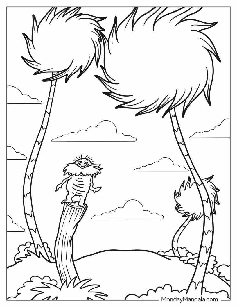 Dr. Seuss Coloring Page Of Dr. Seuss The Lorax For Kids coloring page