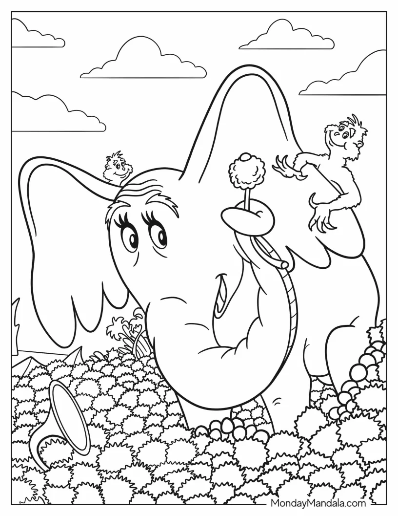 Dr. Seuss Coloring Page Of Horton Hears A Who coloring page