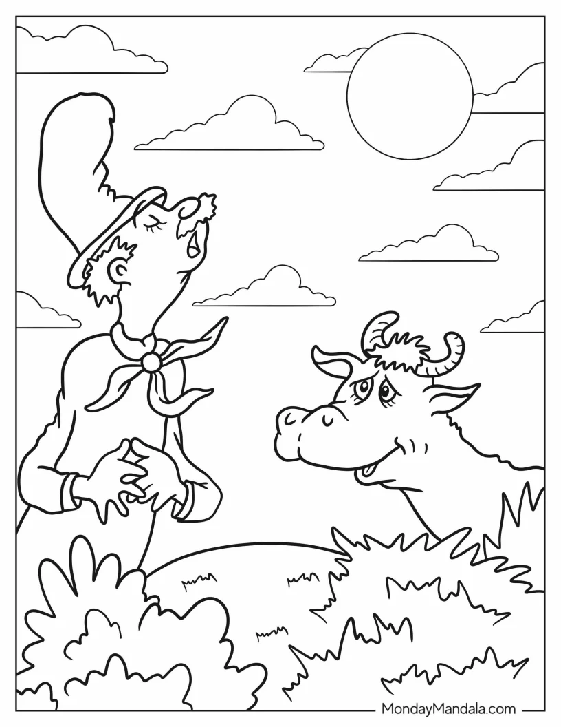 Dr. Seuss Coloring Page Of Mr. Brown Can Moo coloring page