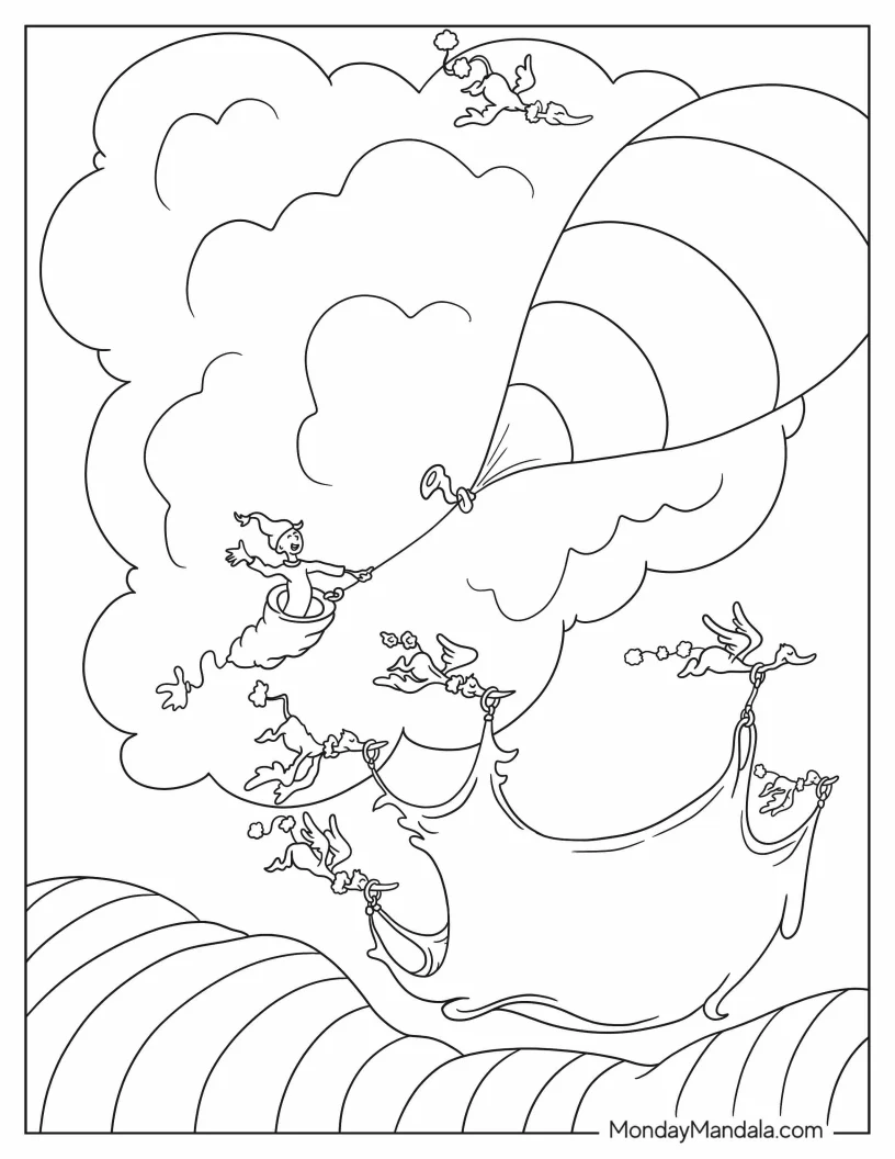 Oh The Places I'll Go Cover Dr. Seuss Coloring Page coloring page