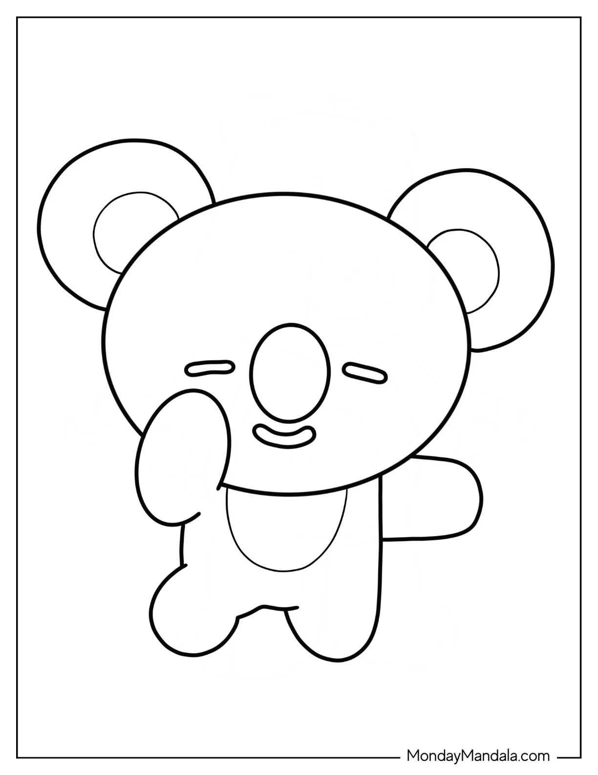 BT21 Coloring Page Of Easy Koya For Kids coloring page