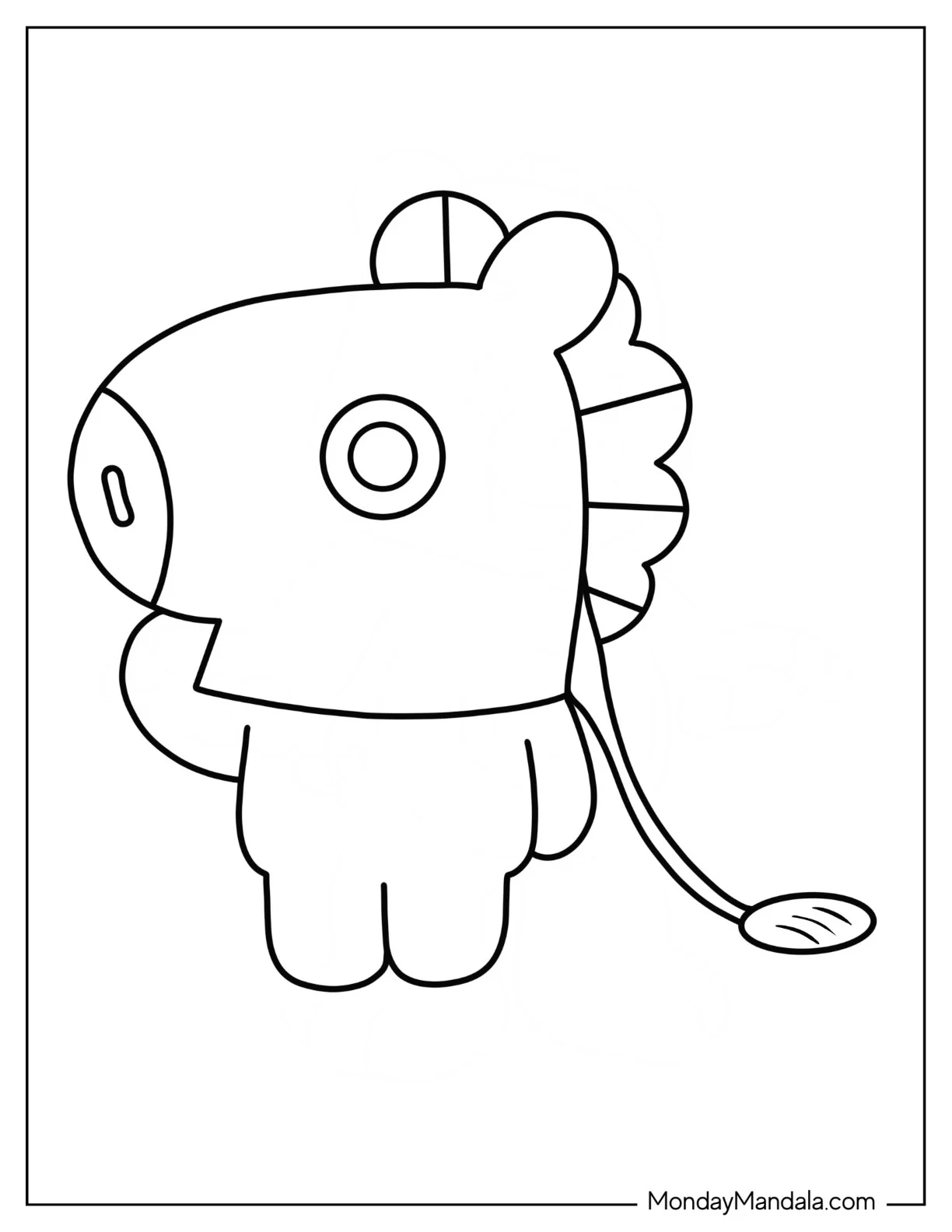 BT21 Coloring Page Of Easy Mang coloring page