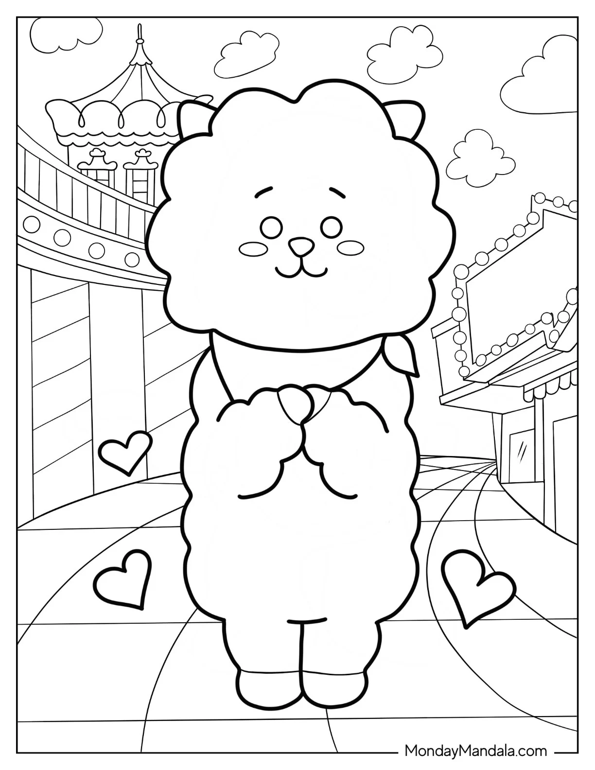 BT21 Coloring Page Of Easy Outline Of BT21 RJ coloring page — printable line art