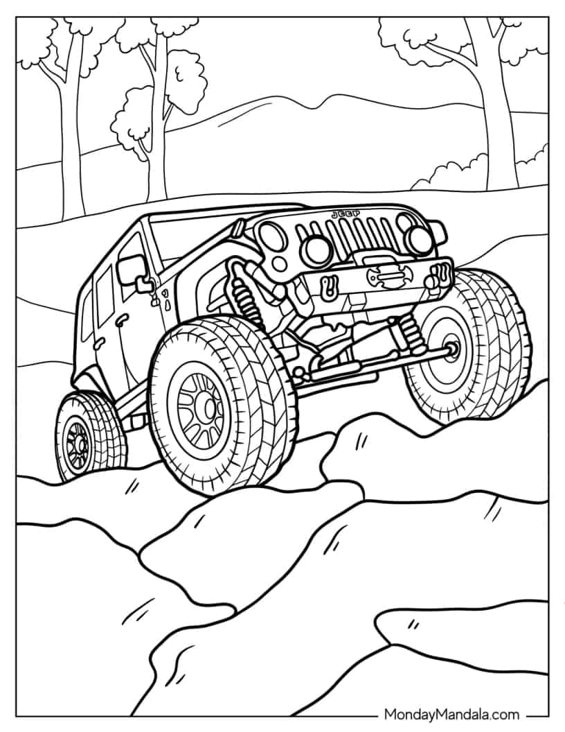 Coloring Page of Jeep Off-Roading coloring page