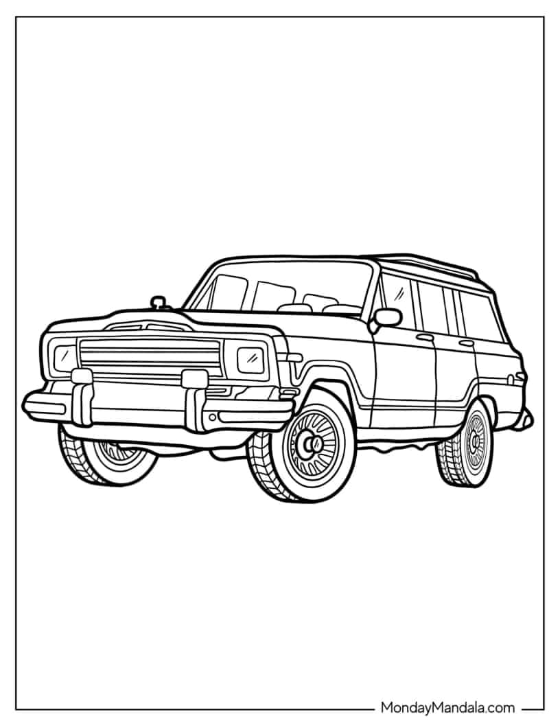 Jeep Wagoneer Outline coloring page
